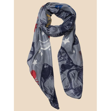 Foulard Tattoos Bulldog Francês Doodle Scarf Foulard Tattoos