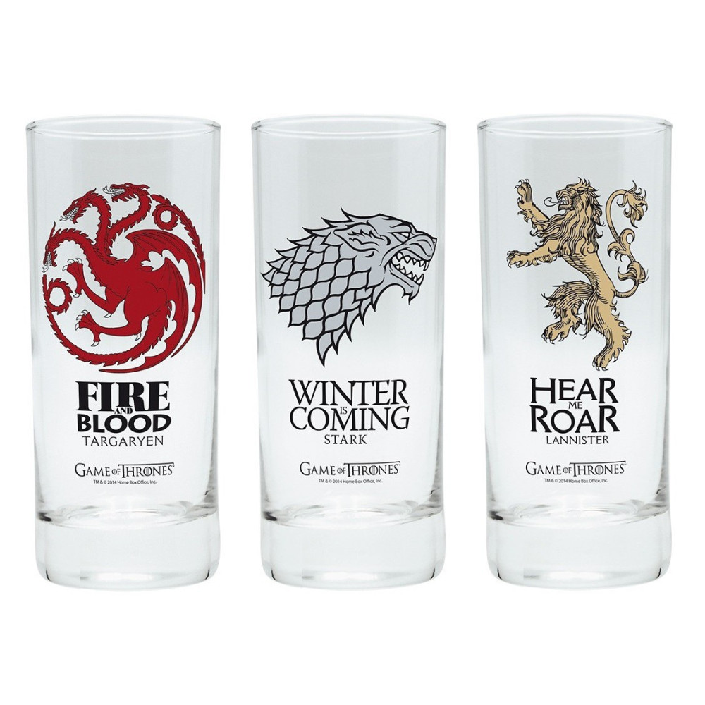 Conjunto de três copos de cristal Game of Thrones