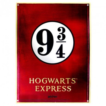 Placa de metal do Expresso de Hogwarts Harry Potter