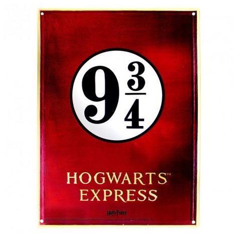 Placa de metal do Expresso de Hogwarts Harry Potter