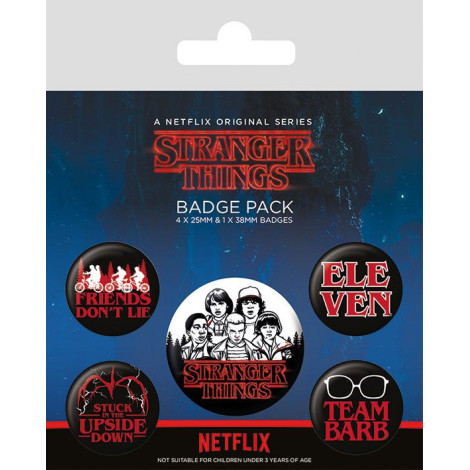 Conjunto de crachás Mix Stranger Things Friends