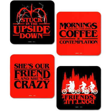 Conjunto de 4 bases para copos Stranger Things