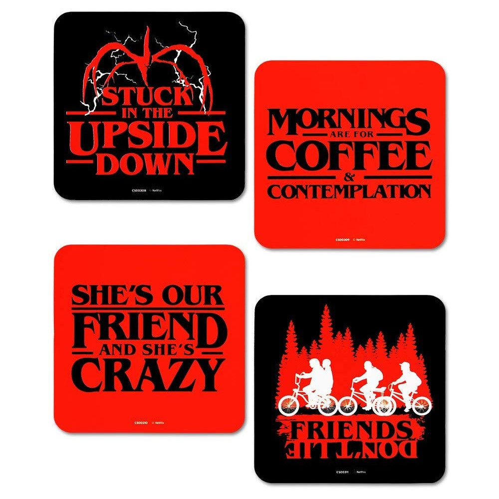 Conjunto de 4 bases para copos Stranger Things