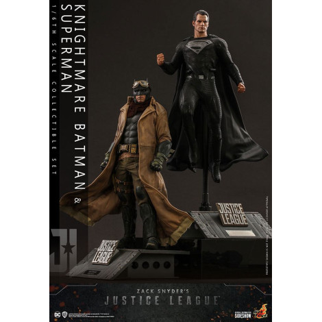 Conjunto de 2 figuras Batman e Superman Liga da Justiça Hot Toys 31 cm