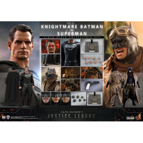 Conjunto de 2 figuras Batman e Superman Liga da Justiça Hot Toys 31 cm