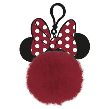 Chaveiro Minnie Mouse Pompom com Orelhas Pequenas