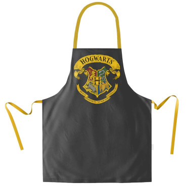Harry Potter Hogwarts Avental amarelo com o brasão de Hogwarts