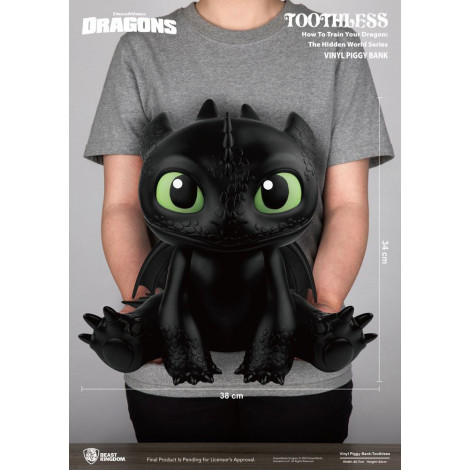 Cómo Entrenar A Tu Dragón Hucha Piggy Vinyl Toothless 34 cm