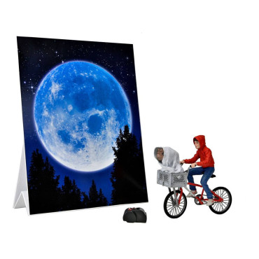 Figura Elliott e E.T. na bicicleta E.T. O Extraterrestre