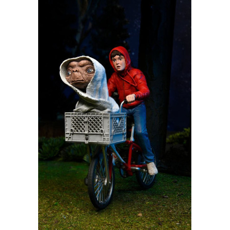 Figura Elliott e E.T. na bicicleta E.T. O Extraterrestre