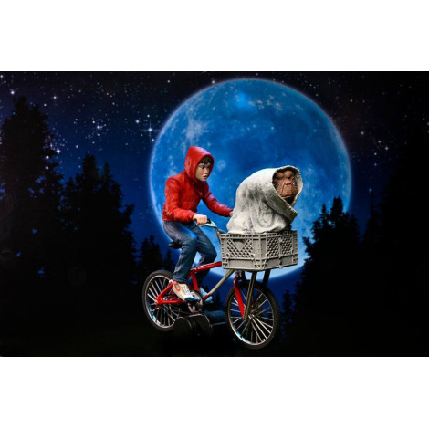 Figura Elliott e E.T. na bicicleta E.T. O Extraterrestre