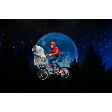 Figura Elliott e E.T. na bicicleta E.T. O Extraterrestre