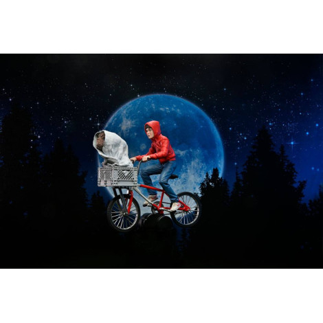 Figura Elliott e E.T. na bicicleta E.T. O Extraterrestre