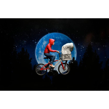 Figura Elliott e E.T. na bicicleta E.T. O Extraterrestre