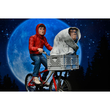 Figura Elliott e E.T. na bicicleta E.T. O Extraterrestre