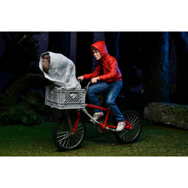 Figura Elliott e E.T. na bicicleta E.T. O Extraterrestre