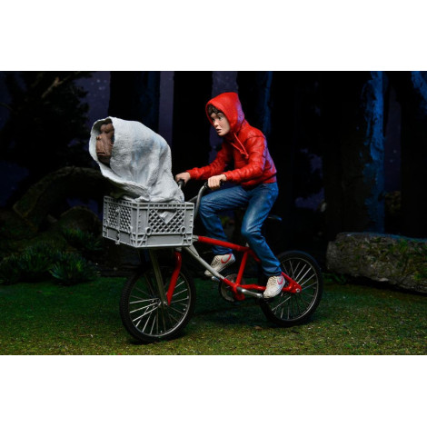 Figura Elliott e E.T. na bicicleta E.T. O Extraterrestre