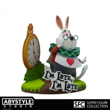 Figura do Coelho Branco da Alice no País das Maravilhas 10 cm