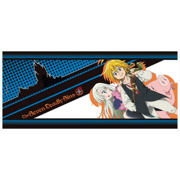 Meliodas, Elizabeth e Hawk Caneca "Os Sete Pecados Mortais