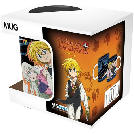 Meliodas, Elizabeth e Hawk Caneca "Os Sete Pecados Mortais