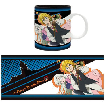 Meliodas, Elizabeth e Hawk Caneca "Os Sete Pecados Mortais