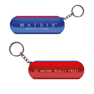 Porta-chaves Matrix 3D (pílula vermelha e azul) 6 cm.