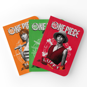 Pack 3 cadernos A5 One Piece Netflix