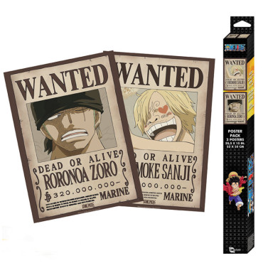 Set 2 Posters One Piece Chibi 52x38 Wanted Zoro & Sanji