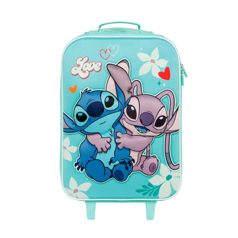 Mala Trolley Angel and Stitch Love para crianças