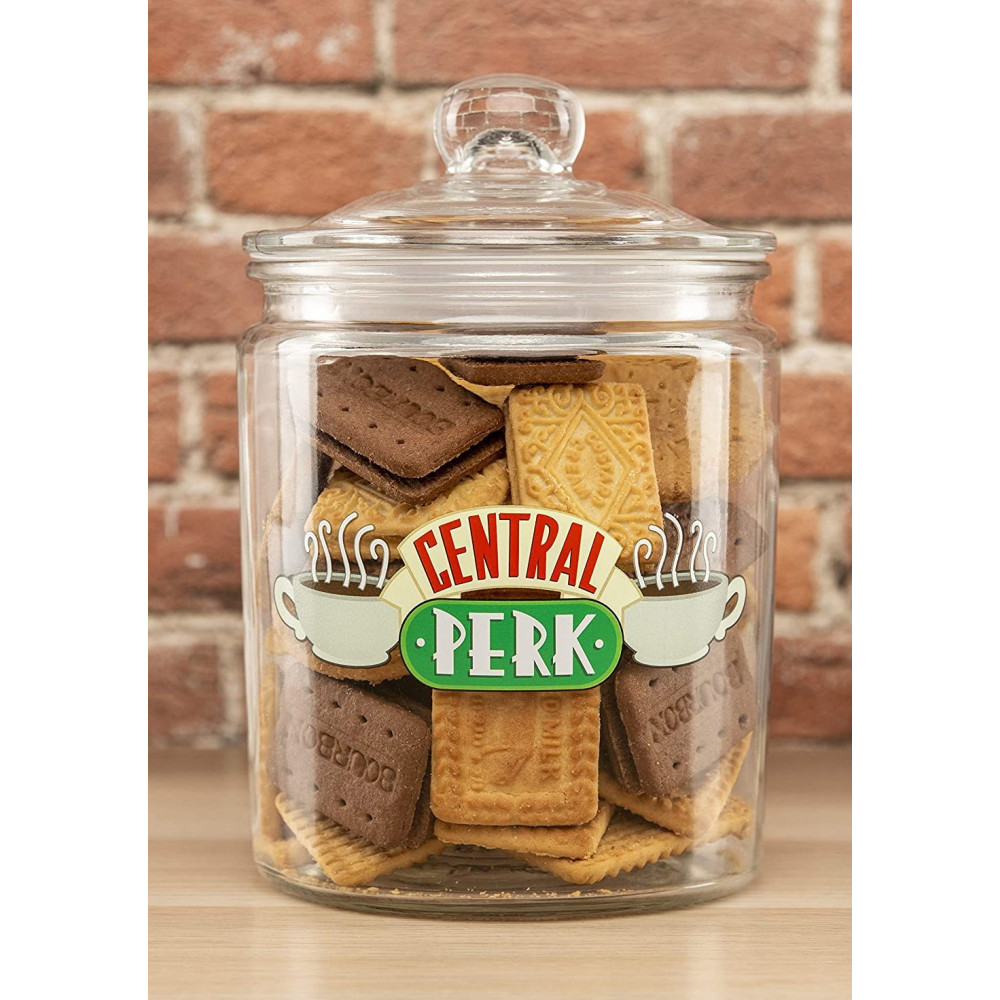 Amigos Central Perk lata de biscoito de vidro