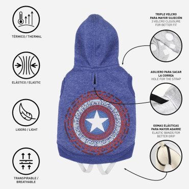 Sudadera para perro Capitán América Marvel