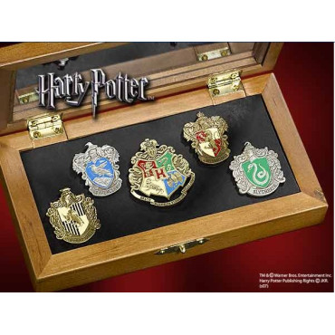 Caixa de pins das casas de Hogwarts
