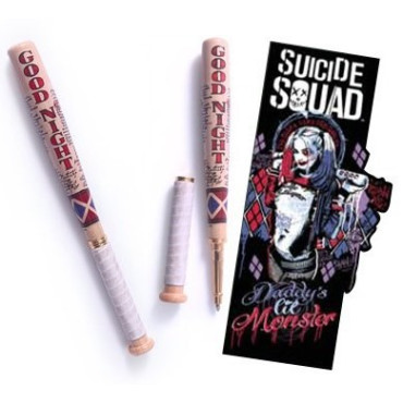 Caneta e marcador de livros Harley Quinn Suicide Squad Bate