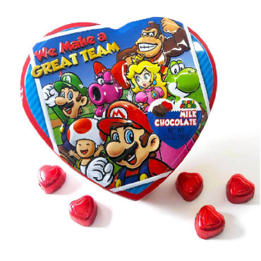 Super Mario Caramelos De Chocolate Con Leche Caja Corazon