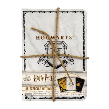 Conjunto de 3 cadernos Harry Potter Hogwarts A6