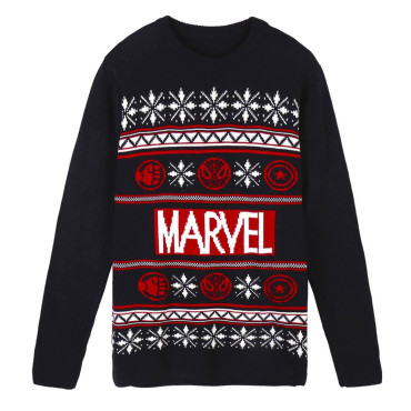 Camisola de Natal Marvel logotipo