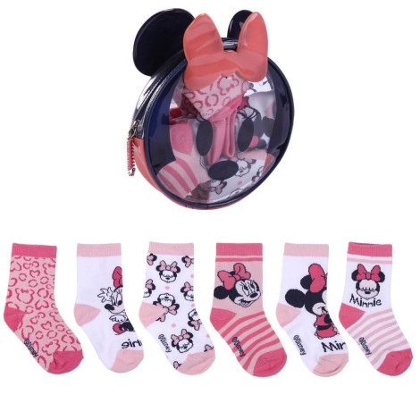 Conjunto de 5 pares de meias da Minnie