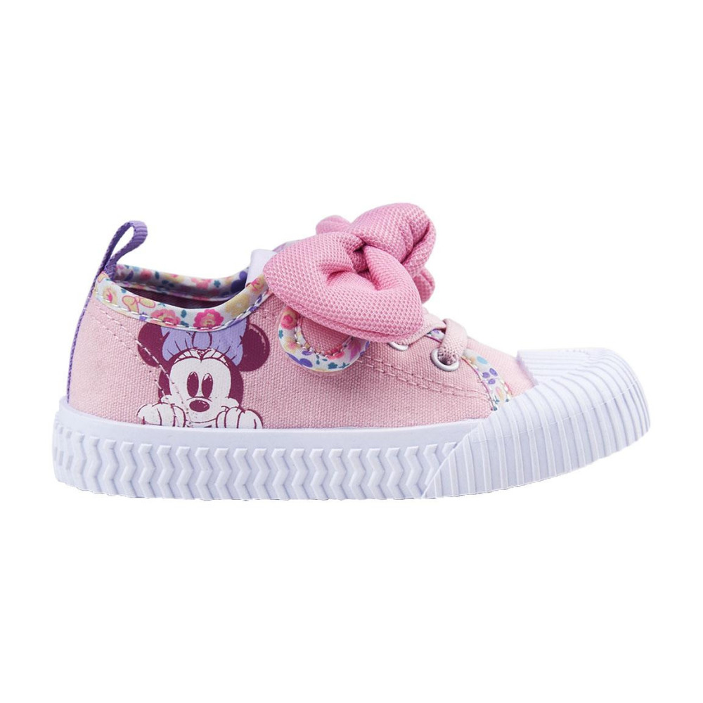 Chinelo de lona com laço da Minnie para bebé