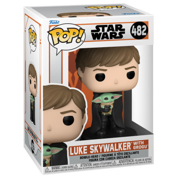 Funko Pop! Luke Skywalker com Baby Yoda, o Mandaloriano