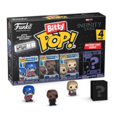 Conjunto de 4 figuras Bitty POP! Capitão América Infinito Marvel