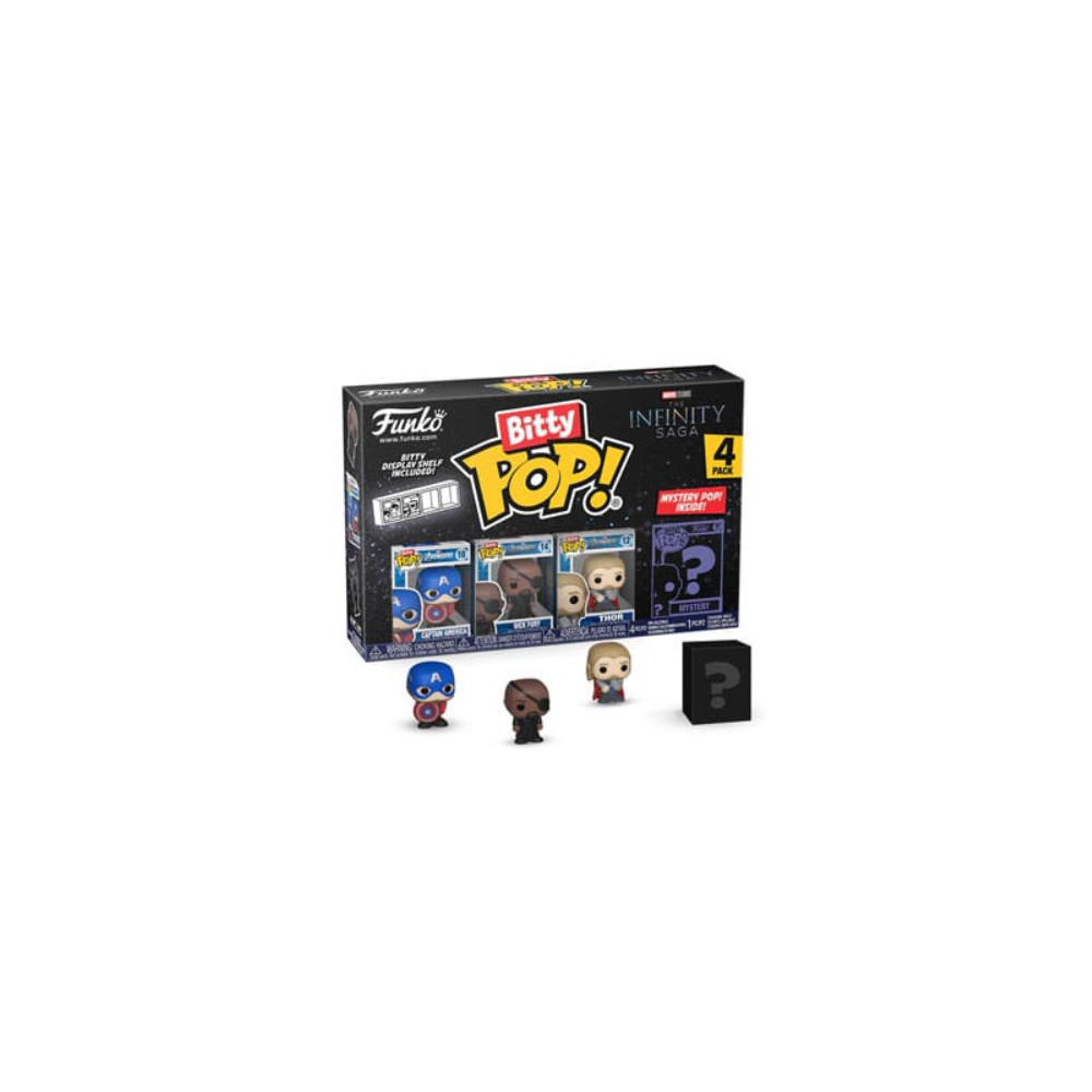 Conjunto de 4 figuras Bitty POP! Capitão América Infinito Marvel