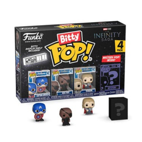 Conjunto de 4 figuras Bitty POP! Capitão América Infinito Marvel