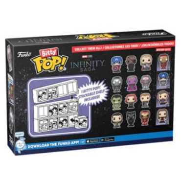 Conjunto de 4 figuras Bitty POP! Capitão América Infinito Marvel