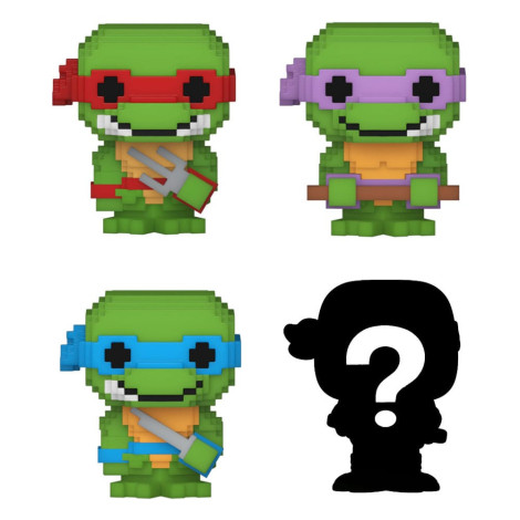 Conjunto de 4 figuras das Tartarugas Ninja Bitty POP! 8-Bit