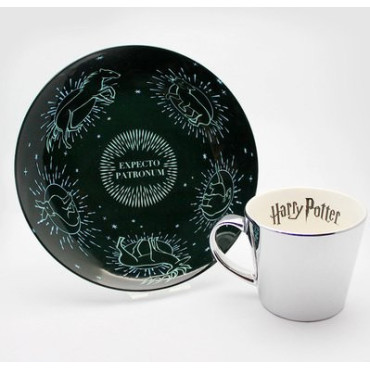 Set de chávena de café e pires Harry Potter Patronus