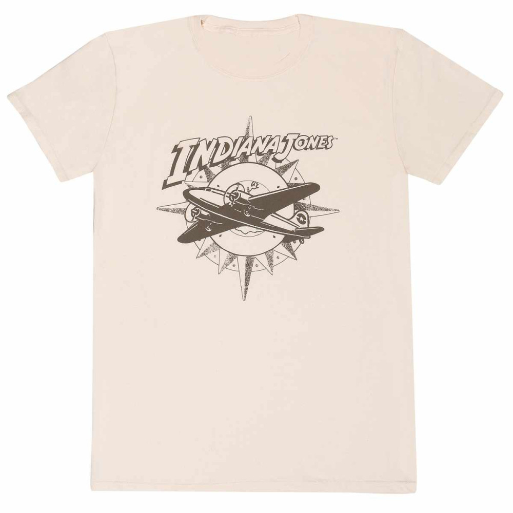 T-shirt com avião e bússola Indiana Jones