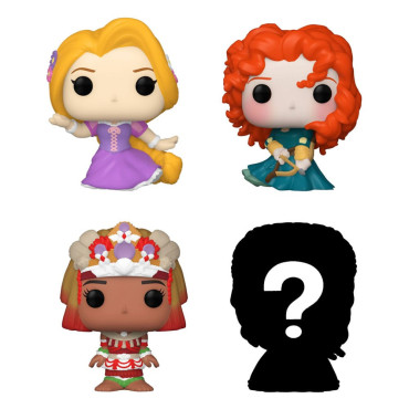 Conjunto de 4 figuras de princesas da Disney Bitty Pop! Rapunzel