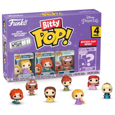 Conjunto de 4 figuras de princesas da Disney Bitty Pop! Rapunzel