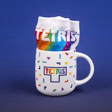 Conjunto de caneca e meias Tetris