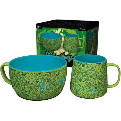 RICK AND MORTY - Breakfast Set Mug + Bowl - Pattern